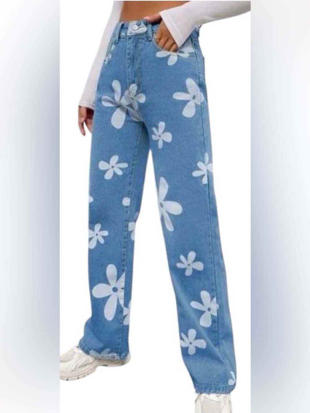 Flying Angel Wide Leg High Waist Floral Jeans 
Sz 9/29 Juniors
